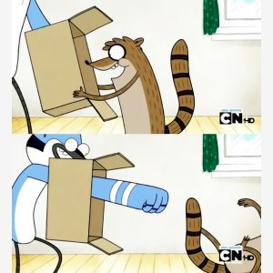 Mordecai Punches Rigby Through A Box Template   Bad Surprise